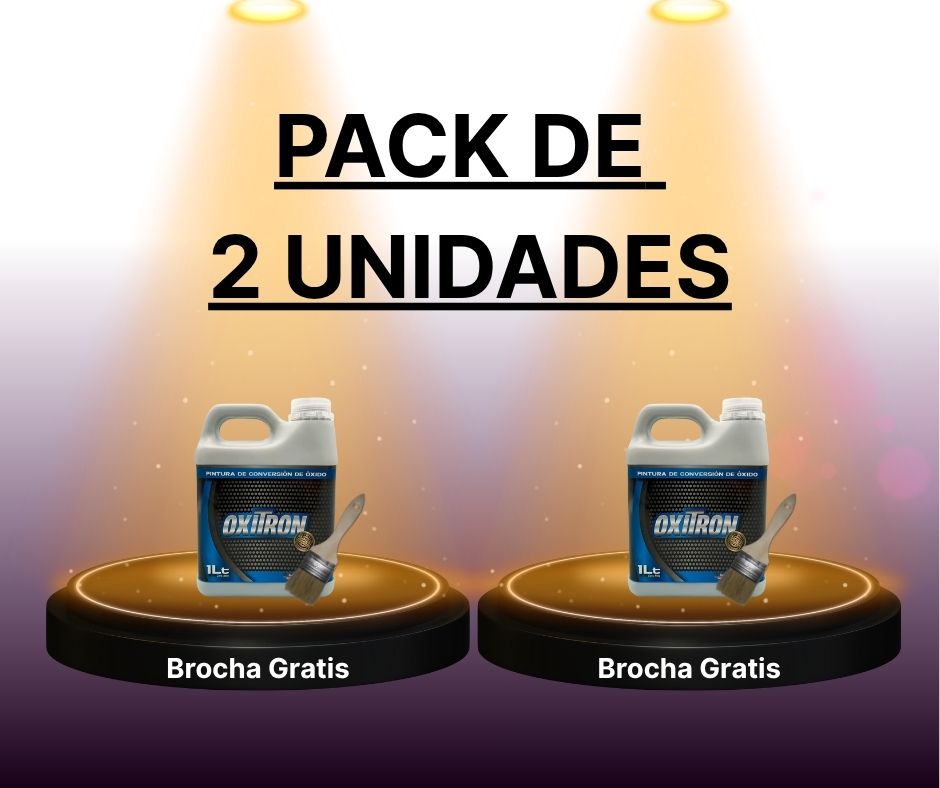 PINTURA ANTICORROSIVA DE 2 LITROS - 2 BOTELLAS DE 1 LITRO  + Brocha de regalo